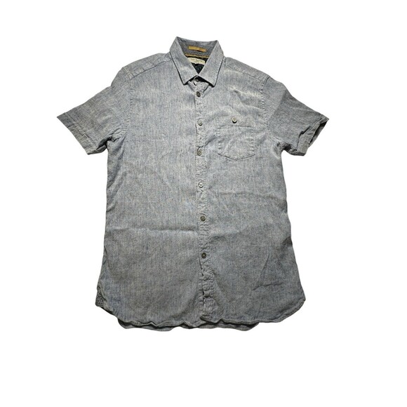 Ted Baker Mens 3 Linen Light Blue Short Sleeves Button Down Shirt Pockets #MN6-5 - Picture 1 of 9